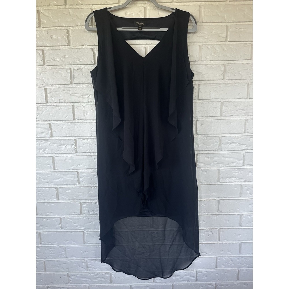 Thalia Sodi Women's Black High-Low Dress Medium Asymmetric Chiffon WhimsyGoth